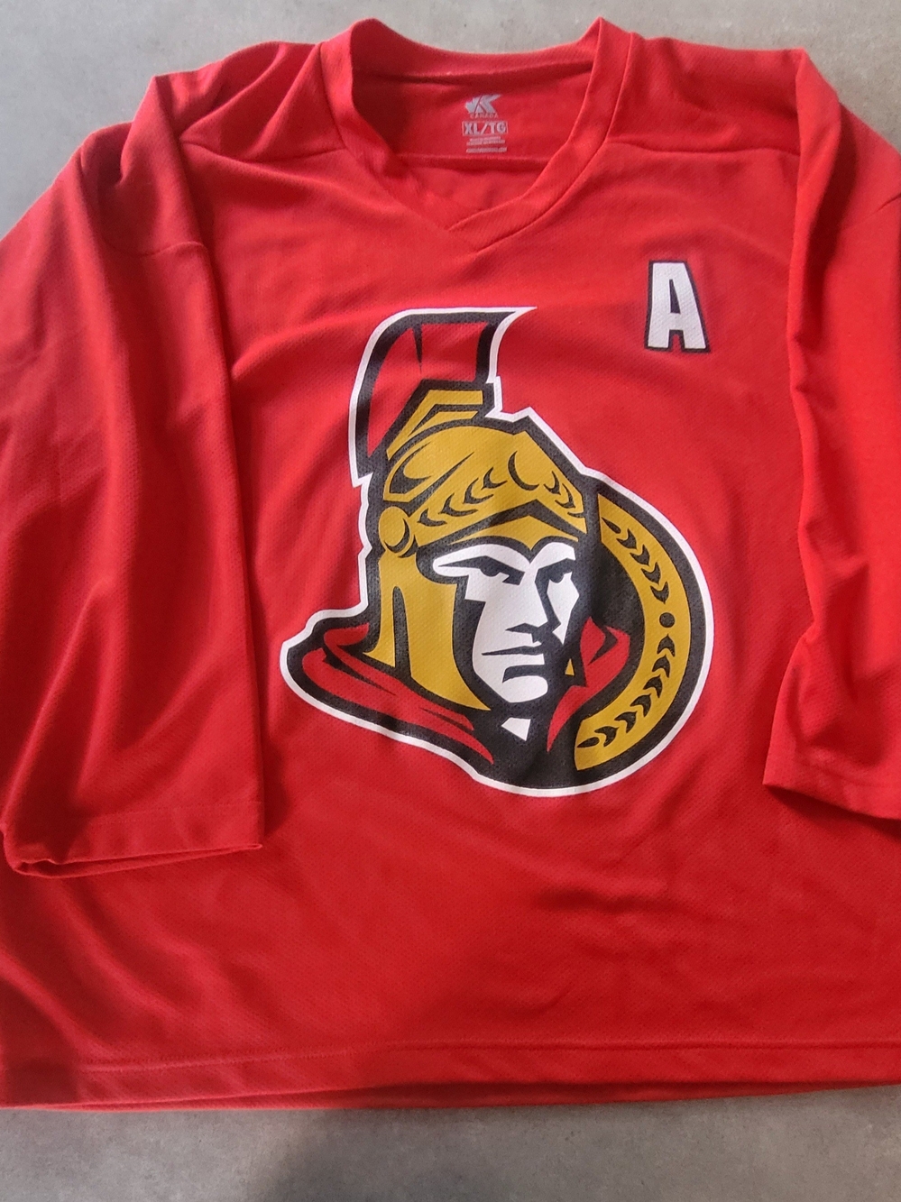 Ottawa Senators Practive Red Hockey Jersey with 'A' JEAN-GABRIEL PAGEAU 44